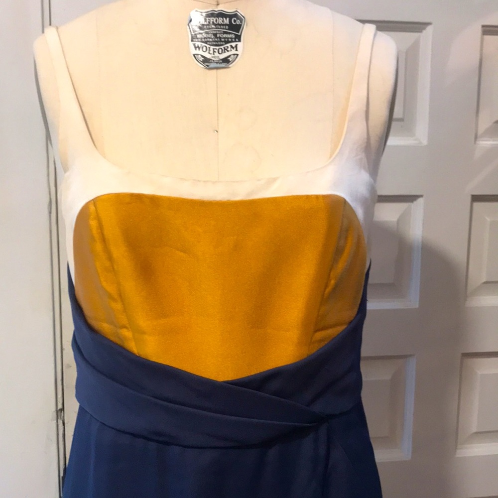 J mendel gown navy and gold size 4.